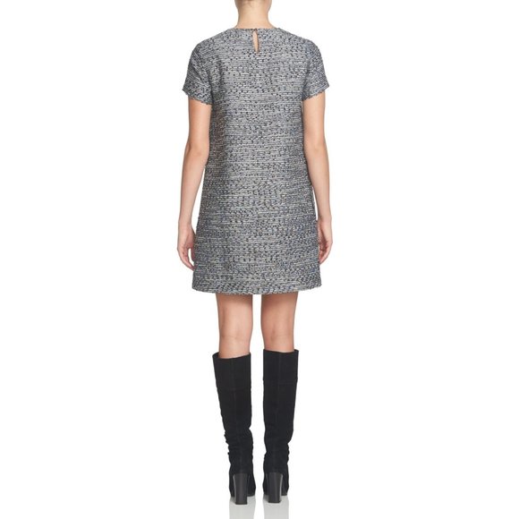 NWT Size 12P CeCe Kayte Metallic Tweed Shift Dress - Picture 4 of 5